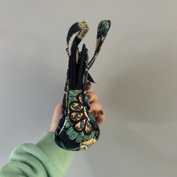 Vera Bradley Small Top Handle Bag Blue Teal Green Floral Paisley Pattern F-190 - Picture 5 of 8